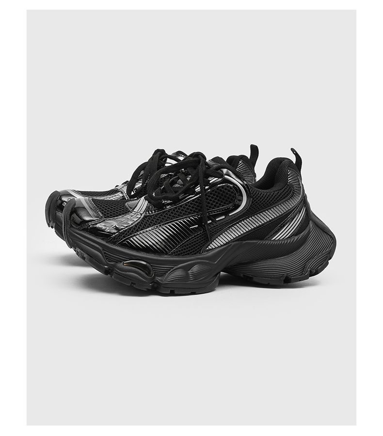 

2025 new popular spring and autumn Internet celebrity thick-soled heightened grid thin loose breathable sports casual dad shoes 44