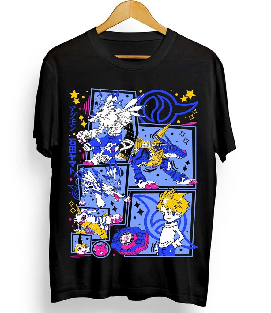 Digimon Anime Ρετρό Μπλουζάκι Μάνγκα Μπλουζάκι Anime Μπλουζάκι Άνδρες και Γυναίκες Καλοκαιρινό Βαμβακερό Άνετο Φαρδύ Μόδα Κοντομάνικο Τοπ