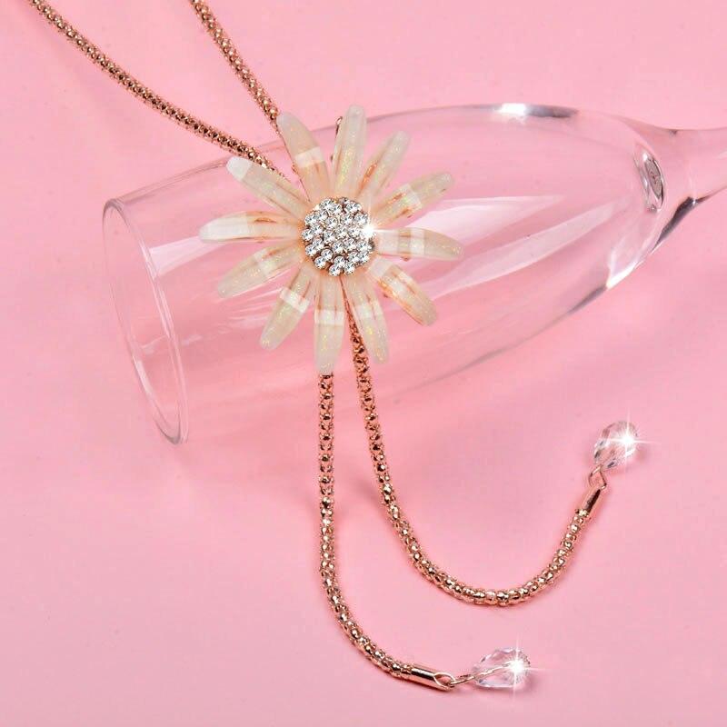 Big Acrylic Flower Long Tassels Pendant Necklace for Women Fashion Accessories Jewelry ZD1 KO1