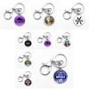 Laser Printing Cabochon Fortnite Keychain Stainless Steel Key Holder Ring Key