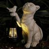 Resin Resin Cat Figurines Cute Solar Animal Lamp  Garden Yard Figurines Decor
