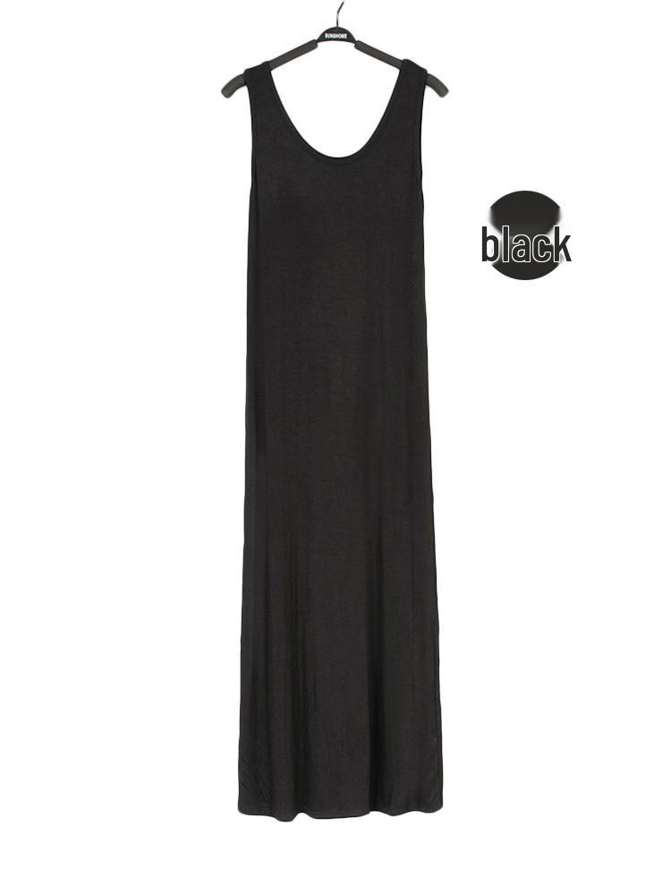 Women's Plus Size Spaghetti Strap Loose Modal Long Beach Dress