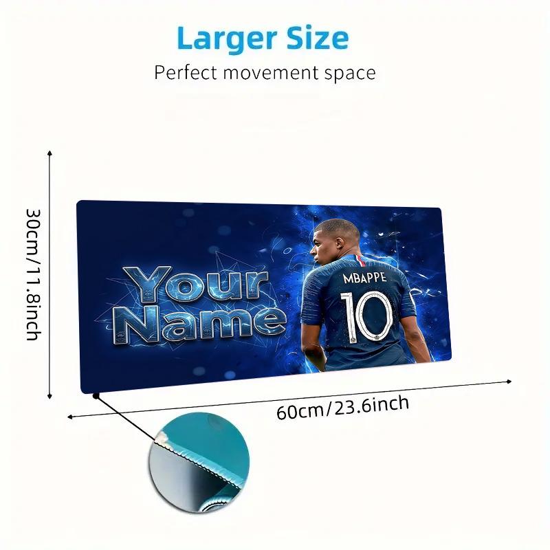 Mbappe Custom Name Large Size Mouse Pad Large Gaming Table Cushion Non-slip Laptop Tablet Big Mousepad XXL Mat Mini PC Playmat With Lock edge