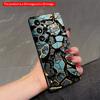 2DFlat Samsung Phone Case Golden-Edged Blue Shard Pattern Phone Case Applicable To Galaxy S23 S24 S25ULTRA S26 A12 A14 A15 A16 A54 A55