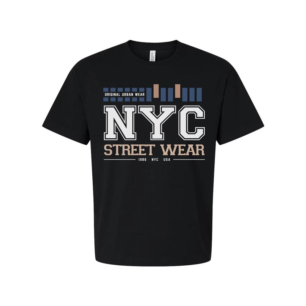 Unisex NYC Streetwear Graphic Tee With Bold NYC Logo And Modern Stripe Accent Fo