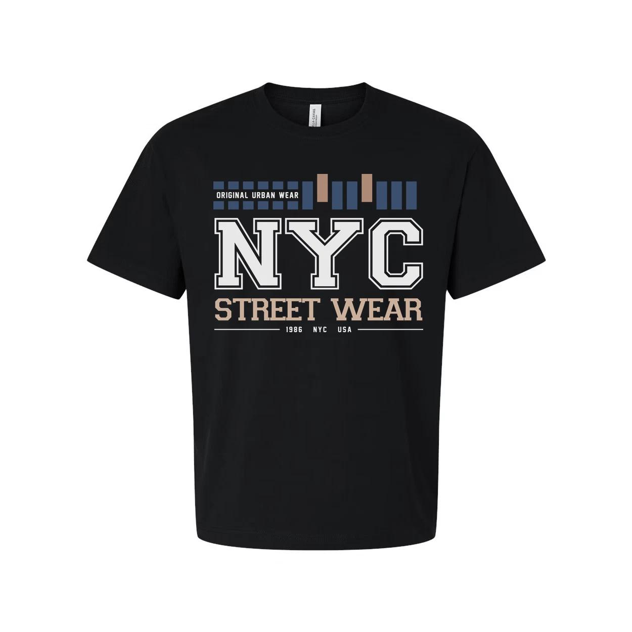 

Unisex NYC Streetwear Graphic Tee With Bold NYC Logo And Modern Stripe Accent Fo XL