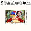 Cartoon Snow White Banner Background Customizable Name Children Girls Birthday Party Decoration Background Baby Shower Props