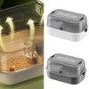 Large Space Hamsters Cage with Ventilated Lid Clear Pet Cage Indoor Resting Sleep Villa for Chinchillas Guineapigs