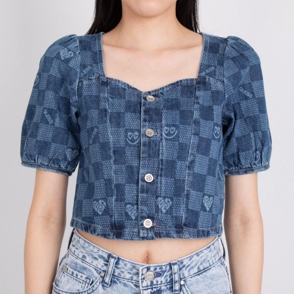 

GueSS GueSS Женская блузка S, цвет: лазерная стирка, средне-голубой Yn5d6262 medium blue/XS