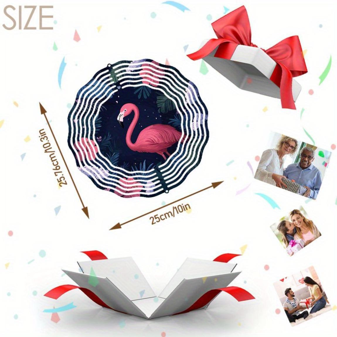 

Оптимизированный уличный декор Колокольчик ветра Фламинго с узором тропических листьев для сада, патио, балкона, вечеринки, праздничное украшение, без электричества