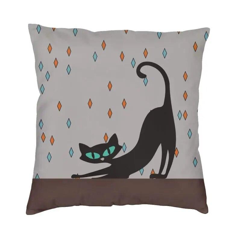

Милая средневековая наволочка с котом, домашняя наволочка в стиле ретро с котенком, скандинавский чехол для подушки, автомобиль 40x40cm