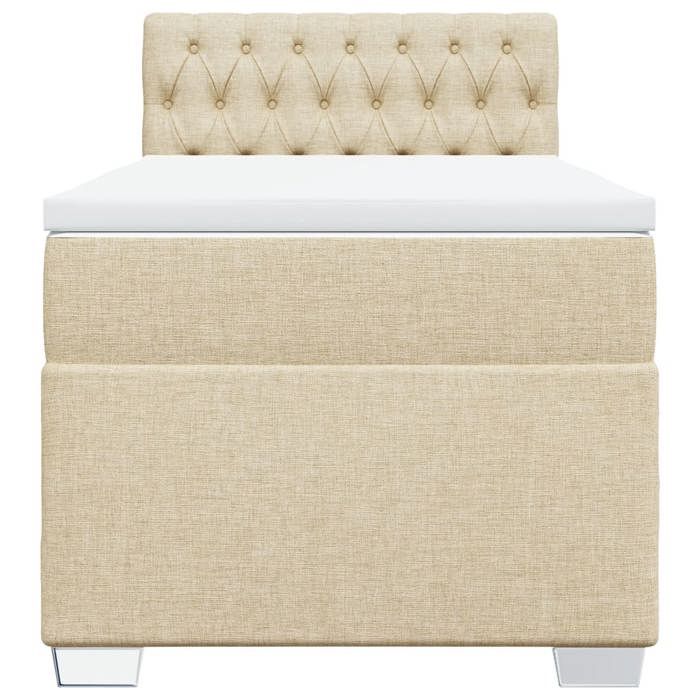 Maison Exclusive - Sommier à lattes de lit et matelas Crème 90x190 cm Tissu