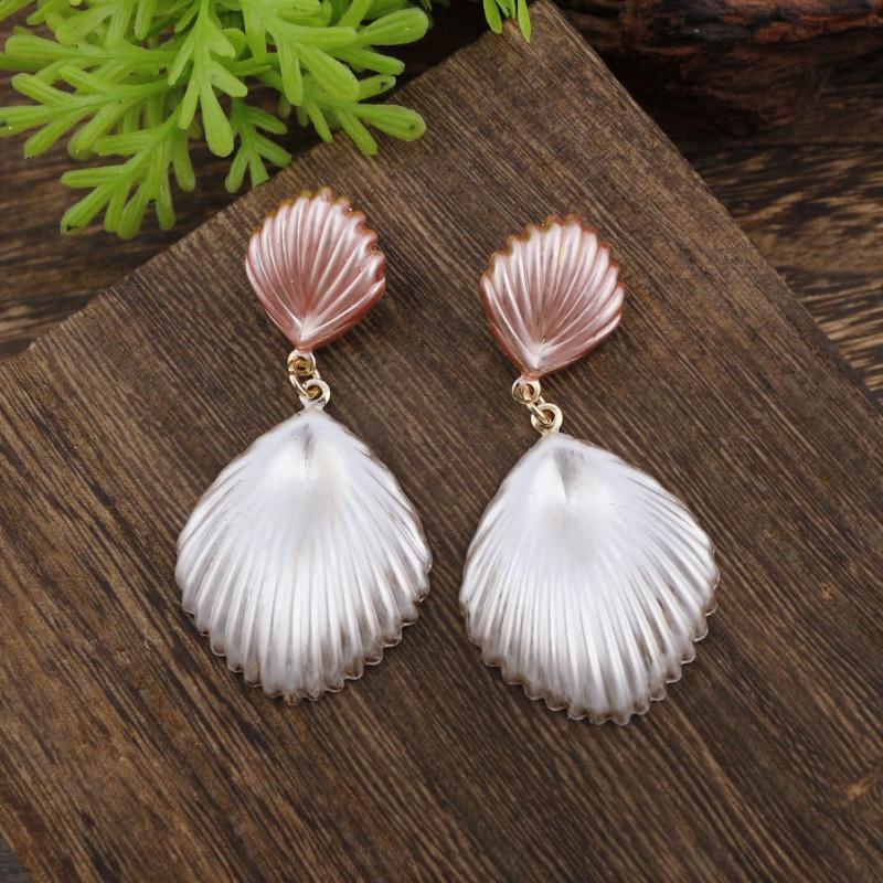 New Enamel Geometric Flower Stud Earrings Women's Fashion Simple Irregular Flower Summer Versatile Earrings