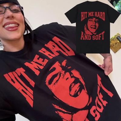 Hit Me Hard and Soft 2025 Tour T-shirt Women's Fashion Hip Hop T-shirt Harajuku Casual Short Sleeve T-shirt Fan Gift