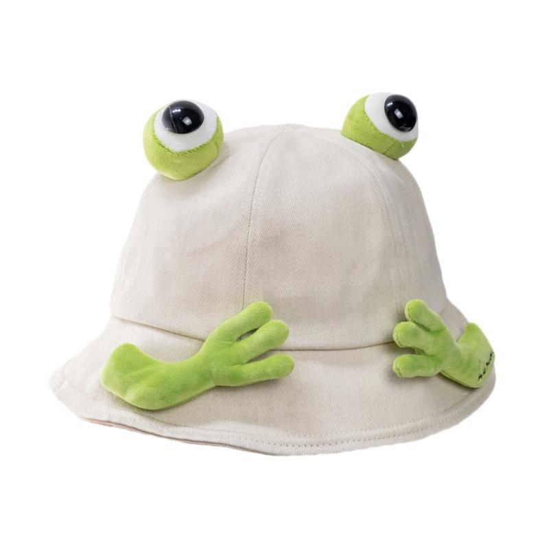 Unisex Froschform Eimerhut Breite Krempe Outdoor Sommer Frühling Faltbarer Fischerhut Sonnenschutz Geschenke für Freundin