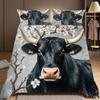 3-Piece Bedding Pillowcase Quilt Cover Set Black Bull Pattern 2D Digital Printing Suitable For Bedroom Dormitory Decoration