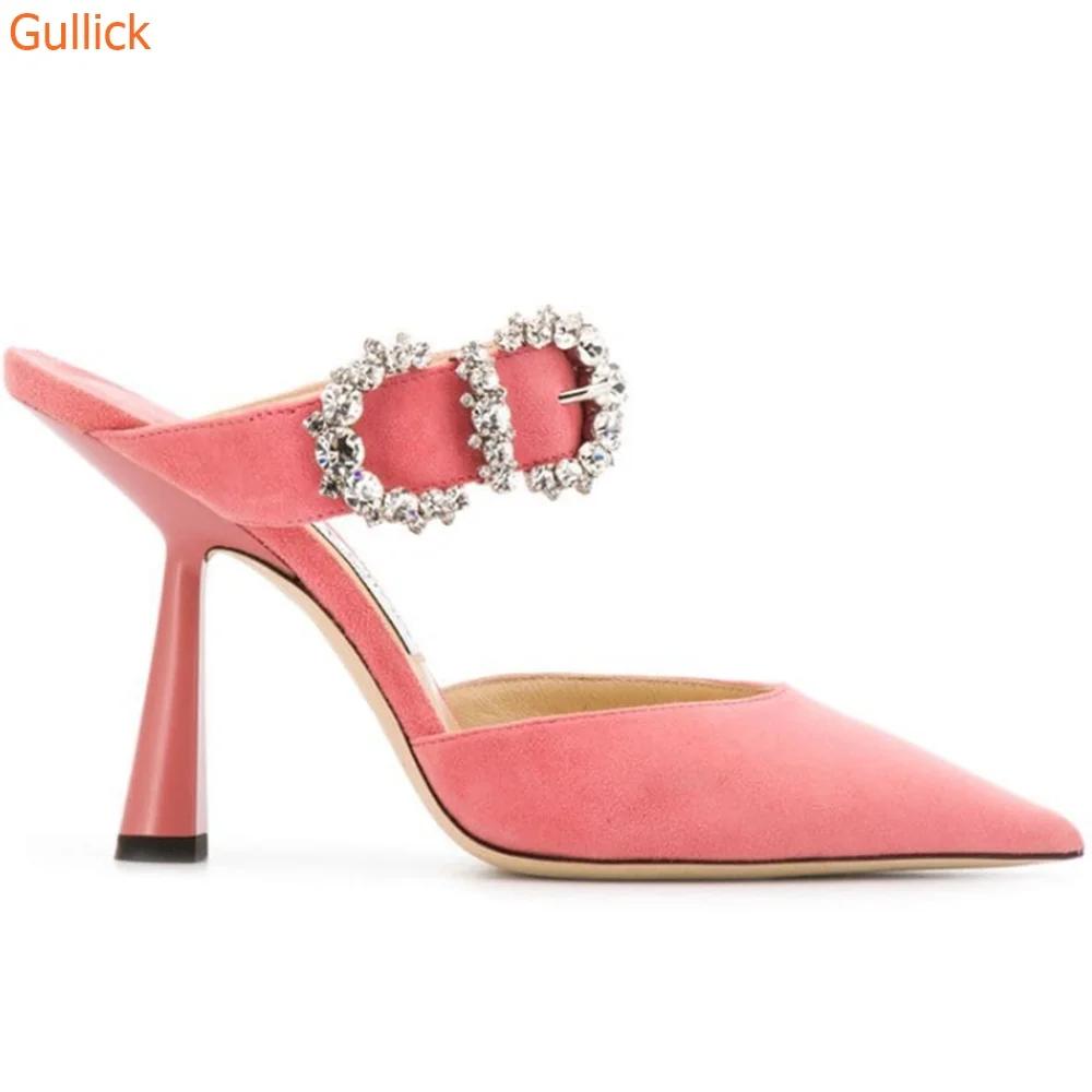 Fashion Crystal Bling Bling Sandals Pointed Toe High Heels Ankle Strap Stiletto Heel Glitter Shoes Women Career Dress Sexy Shiny Sandals