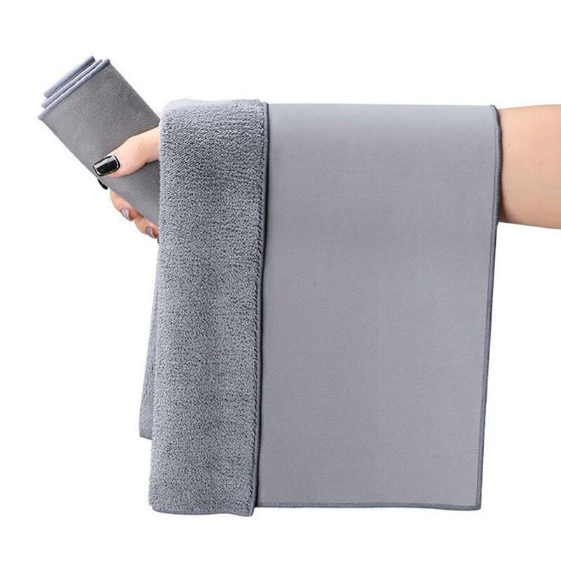 

Double-Sided Suede Car Wash Towel - Lint-Free, Ultra-Absorbent Interior Cloth 20x30cm сірий колір