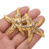 2pcs Creative Starfish Colored Round Bead Pendant Fashion Charm Stainless Steel DIY Jewelry Accessories  Direct Sales