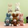 Cartoon Lovable Style Rabbit Plush Toy With Bow Tie Ideal For Backpacks And Keychains