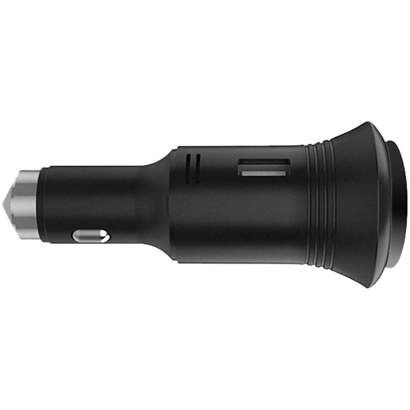 QC3.0 Fast Charging Car Charger Adapters Double USB Port with Carbon Monoxide Detection & Window Broken Function