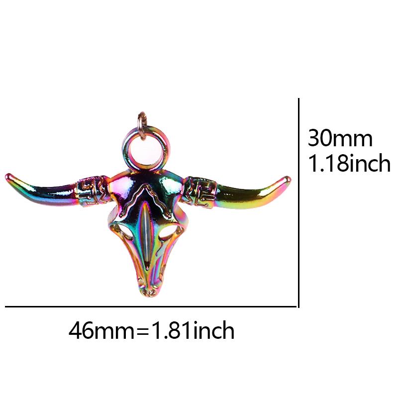 5X Rainbow Viking Animal Crow Raven Head Birds Skull Pendant Charms for Unisex Handmade Craft Necklace Jewelry