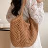 Cotton Rope Woven Straw Bag Women's New Large-capacity Spring and Summer Versatile Leisure Shoulder Seaside Vacation Beach Bag