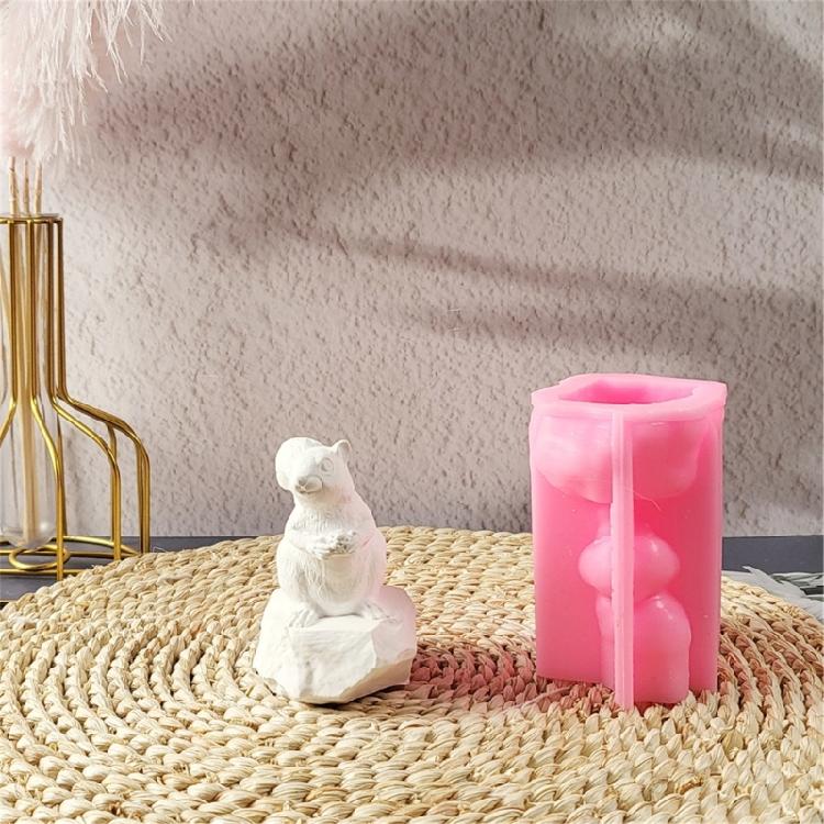 Silicone Mold Resin Crafting Mold Candle Moulds Squirrel Shape Craft Mould Silicone Texture Handmade Supplies for Candle