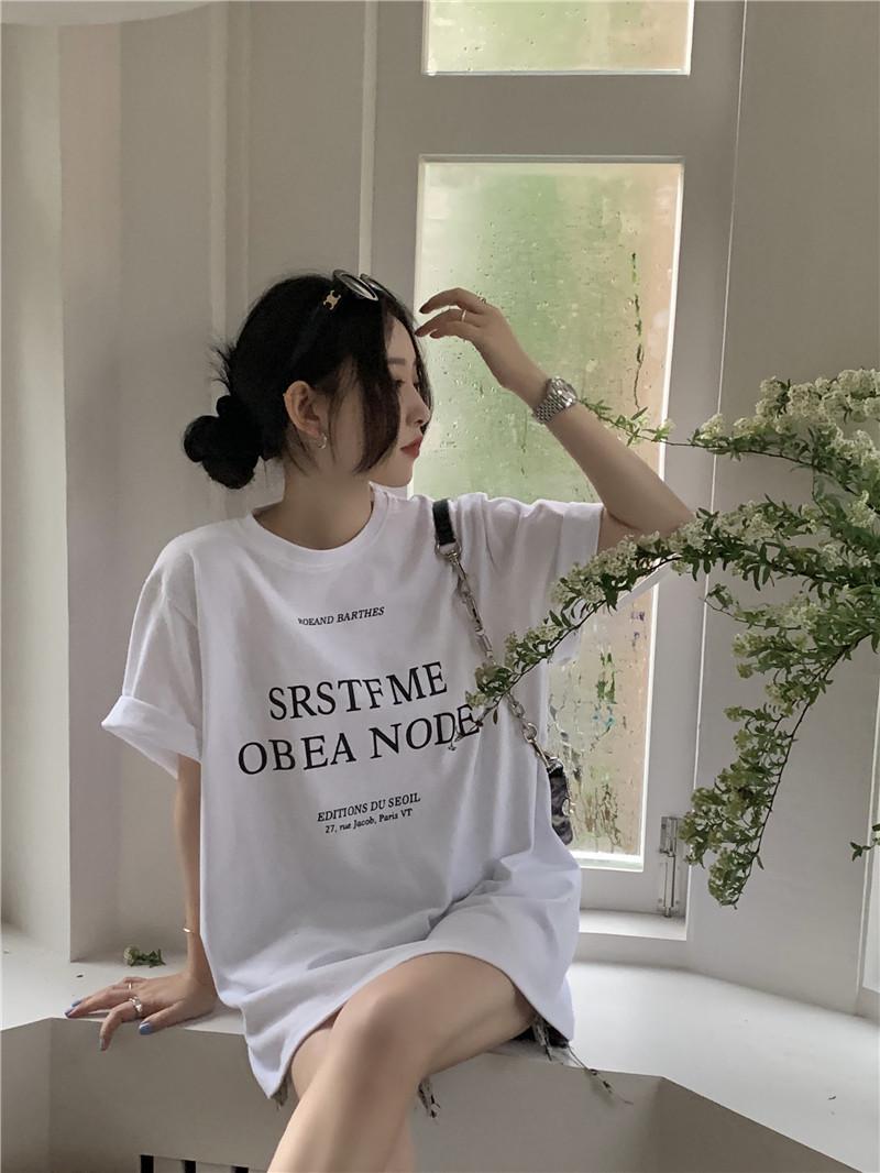 

Plus Size Women s Casual Cotton Short Sleeve Letter Print T-Shirt, Round Neck, Loose Fit, Slimming, Trendy Summer Top 2XL (for 131-155 jin) белый