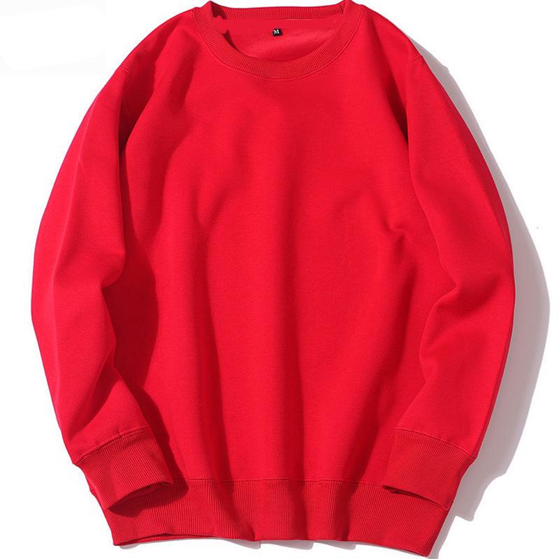 Moletom Hip Hop Unissex Gola Redonda Cor Sólida para Outono/Inverno