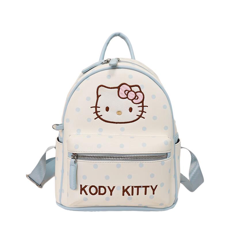 OGAR Cute Cat Polka Dot Korean Style Backpack No Charm