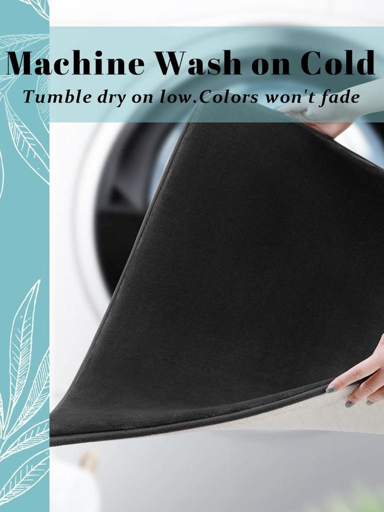 Schwarzer Schwamm super saugfähig rutschfest Memory-Schaum Badezimmerteppich maschinenwaschbar weichem Samt Badematte