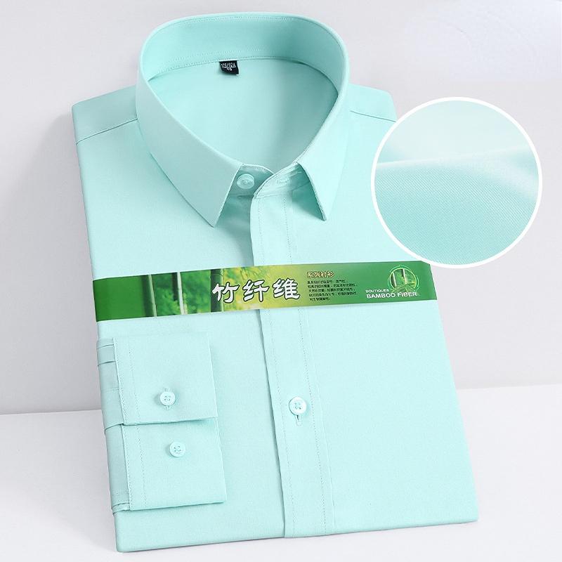 

Bamboo Fiber Men s Shirt Long Sleeve Stretch Free Care Comfort Soft Business Professional Formal White Dress Shirts for Men 8XL 48