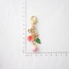 Mobile Phone Lanyard Cute Peach Fruit Phone Charm Couple Keychain Bell Orchids Flower Keyring for Keys Hangings Charm