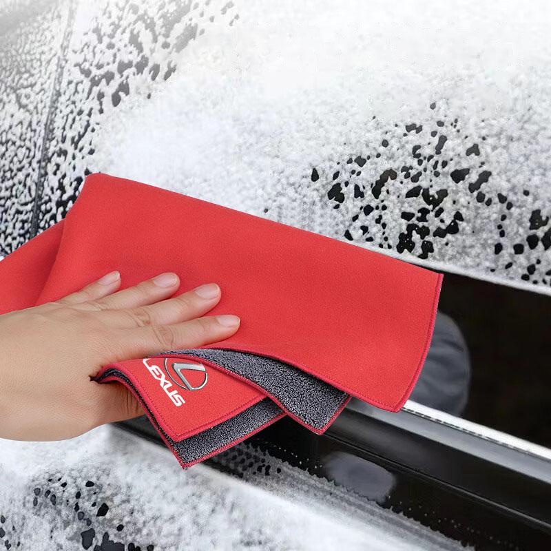 Plush Car Cleaning Towel Wipe Dry Cloth Absorb No Shed Lint Car Tools For Lexus CT ES LS GS IS HS LF-30 NX RX UX GX LX LM LC RC RCF SC LFA LF-C2 LF-FC