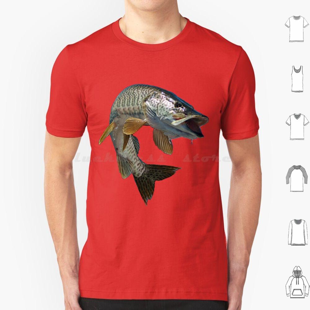 Moschus T-Shirt Baumwolle Männer Frauen DIY Druck Fisch Angeln Angler Moschus Tiger Moschus Forelle Schwarzbarsch Hecht Fliegenfischen Eis