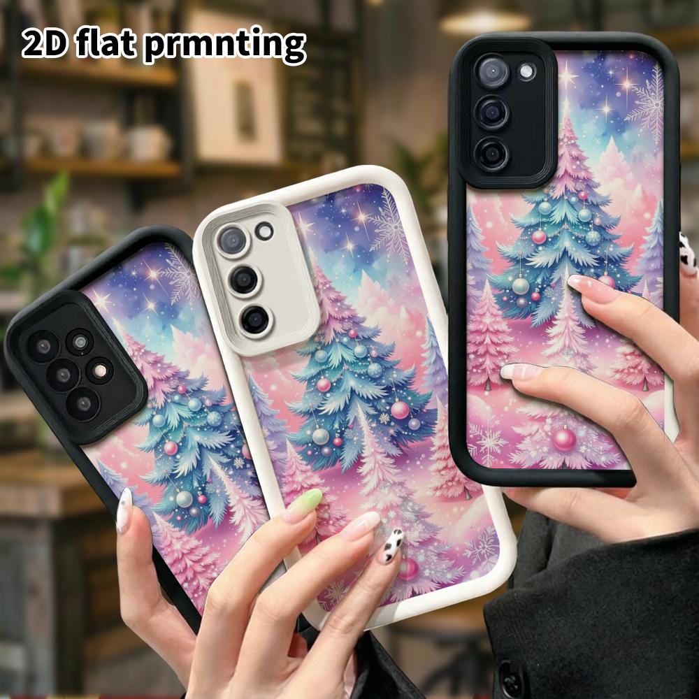 Phone Case: 2D Flat Samsung Galaxy A34 A35 M05 M06 S20 S22 S21 FE Plus 5G Gradient Protective Case, Dreamy Christmas Tree, Christmas and Halloween Gif