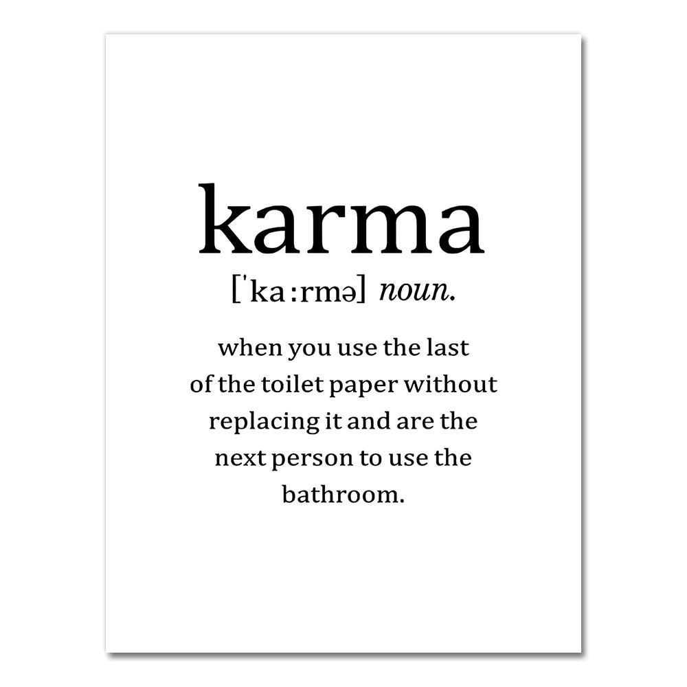 Toilet Paper Funny Shit Quote Karma Nordic Wall Art Canvas Painting Posters And Prints Wall Pictures For Bathroom Washroom Decor