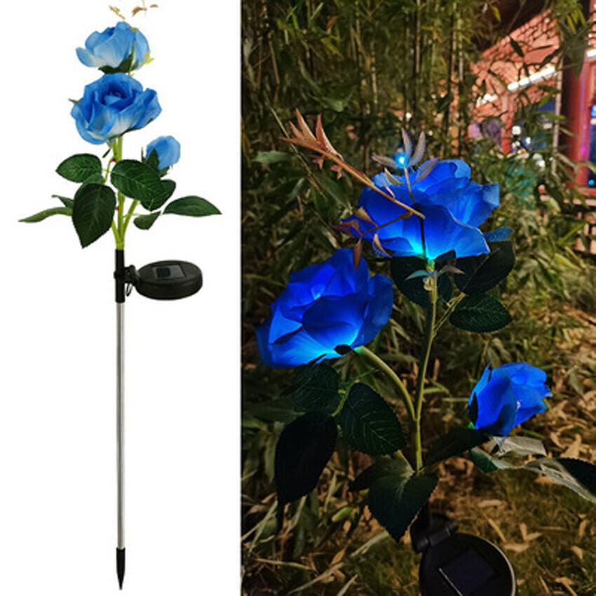 1/2/4PCS Chic Rose LED Lights Flower Lamp Garden Yard Outdoor Path Lawn Power Decoration