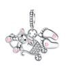 New Sterling Silver Rose Girl Boy Pink Sparkle Spacer Clip bead For Original  Bracelet Charm Jewelry For Women