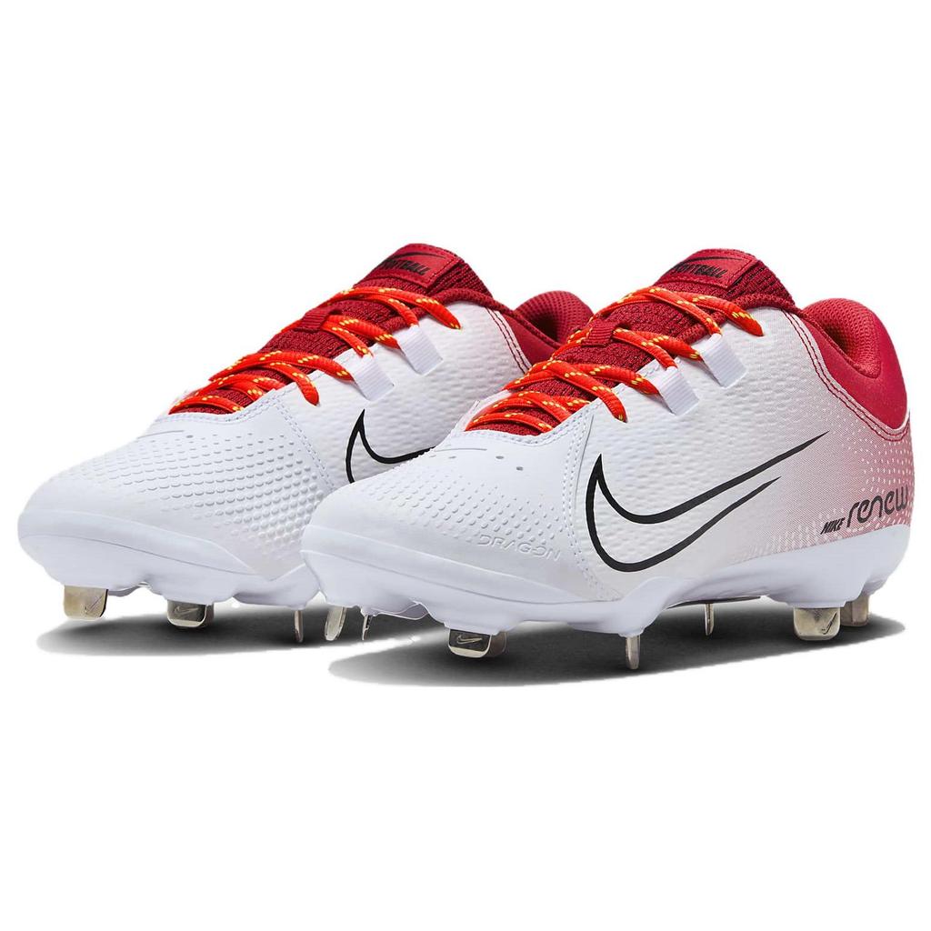 Nike Hyperdiamond 4 Comfortable Durable Breathable Low Top Training Shoes Women Sneakers White Red CZ5920-600