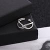Simple Stylish Cross C Ring Neutral Vintage Opening Adjustable Oil Pressure Ring Jewelry