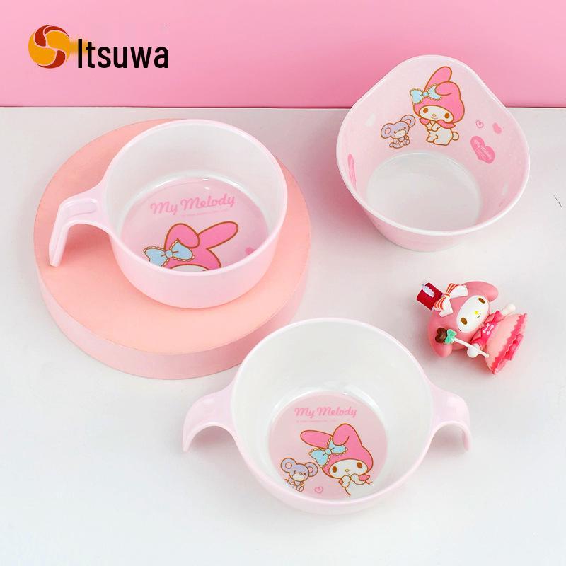 Wuhe Melody Cute Cartoon Tableware Set: Baby Bowl, Plate, and Spoon