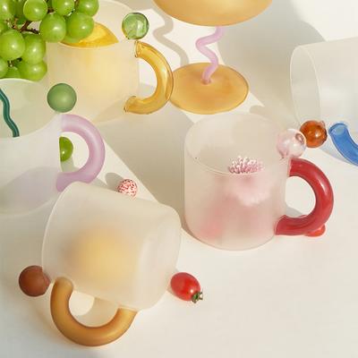 Tasse en Verre Coloré Fait Main Tasse en Verre Borosilicaté Élevé pour Thé Lait Café Boire pour Cadeaux