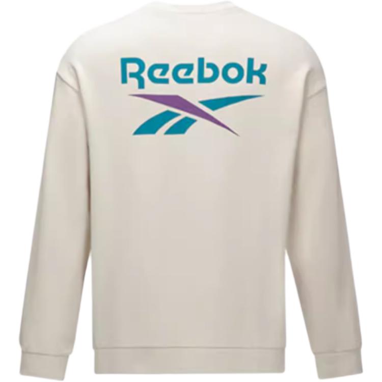 Reebok Comfortable Casual Pullover Long Sleeve Sweatshirt Unisex Sweatshirt Beige 24FRM305UGM1