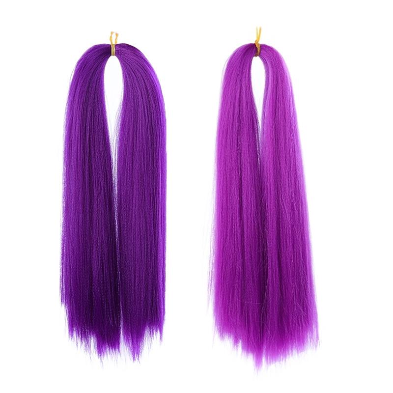 14" Purple Pre-stretched Yaki Straight Braiding Hair Extensions