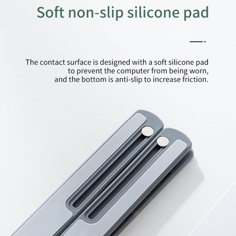 Ergonomischer faltbarer Laptop-Ständer Tragbarer Desktop-Ständer Verstellbar 6 Stufen Vertikal Platzsparendes Dock für Laptop Tablet