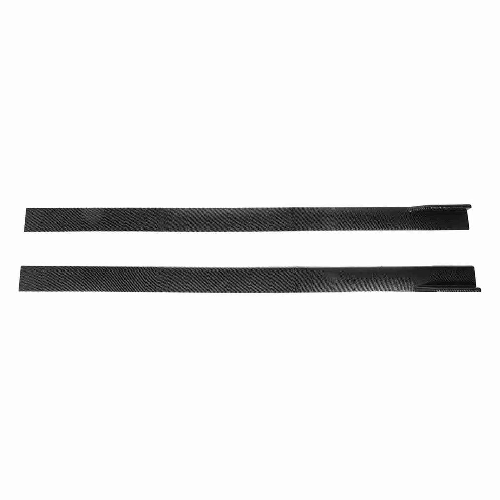 6PCS Car Side Skirt Carbon Fiber Pattern 3 Section Type Side Skirts Winglets Diffusers Universal Replacement For Accord
