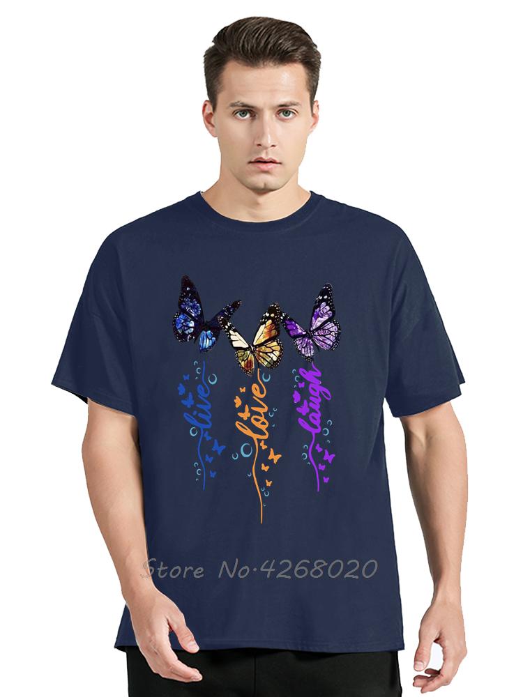 Mens Clothing Colorful Butterfly Petal Oversized Tshirt Short Sleeve Round Cotton Tshirt Cute Graphic Fitness T Shirt Female
