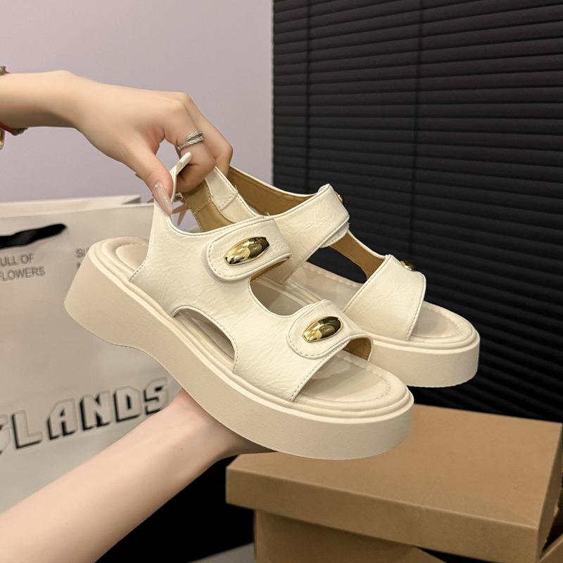 

Velcro platform Roman sandals women s summer 2025 new casual sports sandals with skirts seaside beach shoes 35